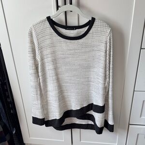 Staccato White and Black Long Sleeve Top